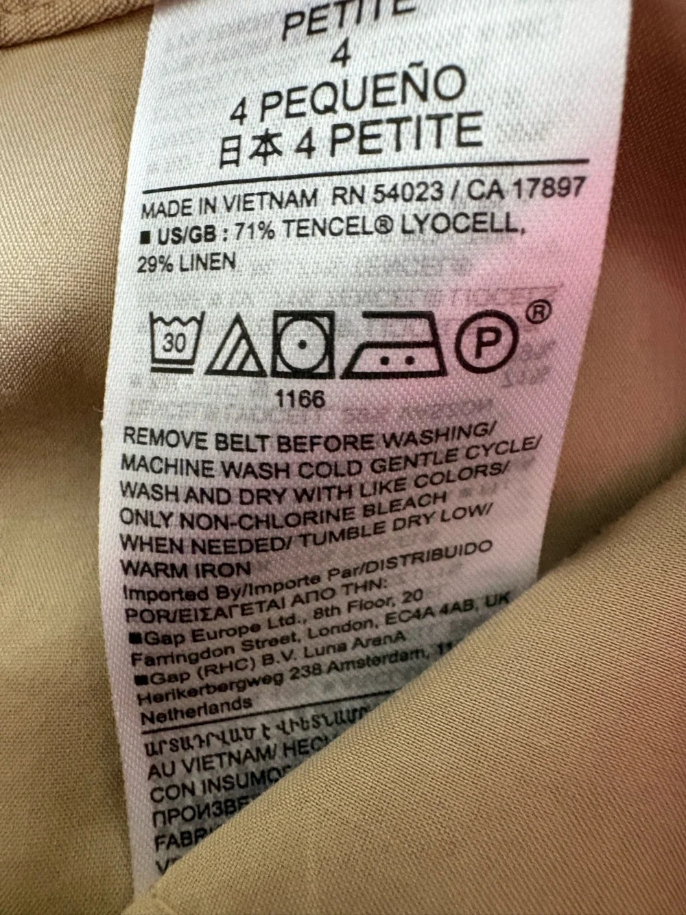 Banana Republic Tencel Linen Barrel Leg Pant
